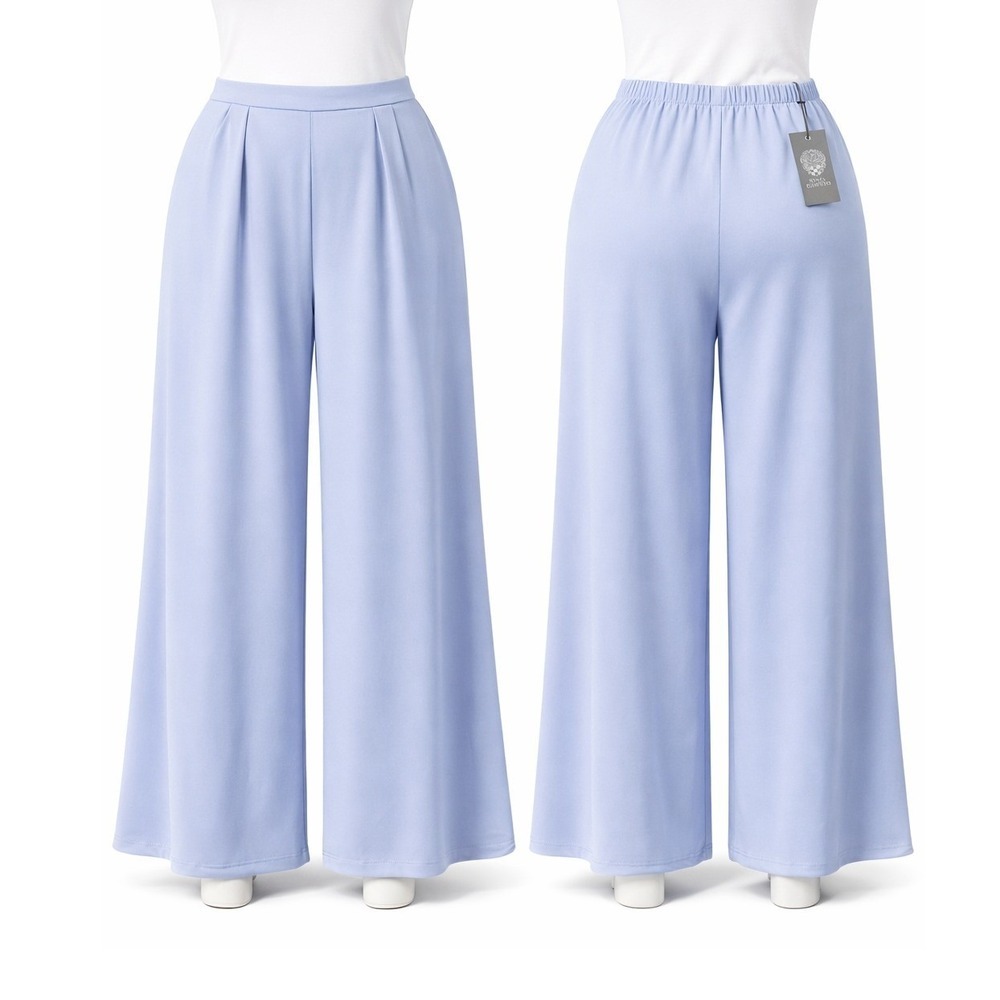 Vince Camuto Wonderwall French Blue Wide Leg Pleated Trousers Pants Large NWT